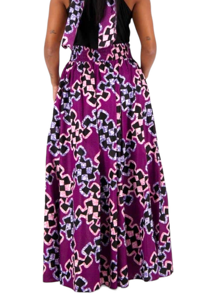 The Purples Full Length Ankara Skirt