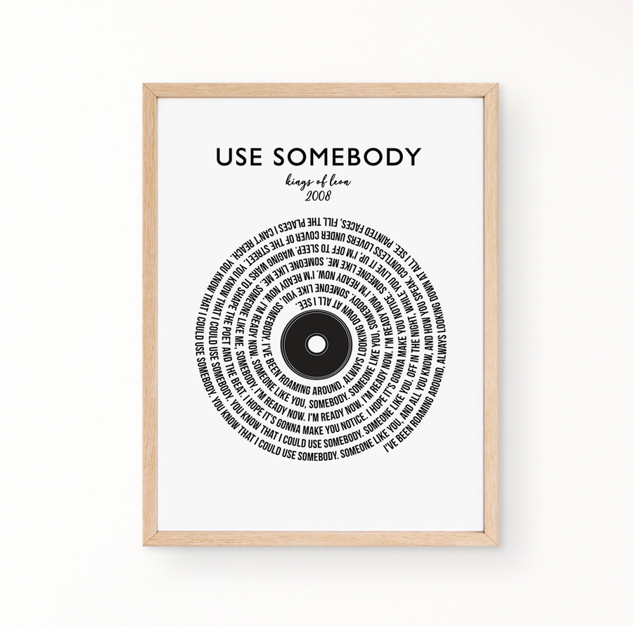 Lyric Wall Art - Use Somebody: Kings of Leon