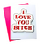 I Love You Bitch Greeting Card with Magnet