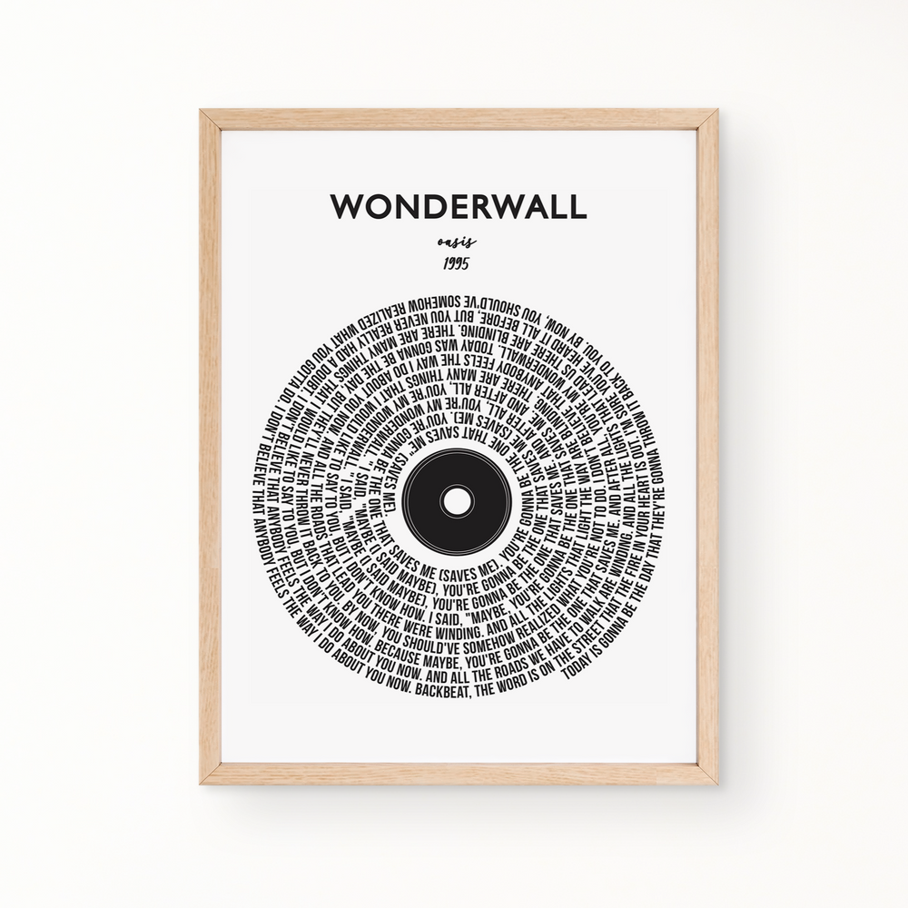 Lyric Wall Art - Wonderwall: Oasis