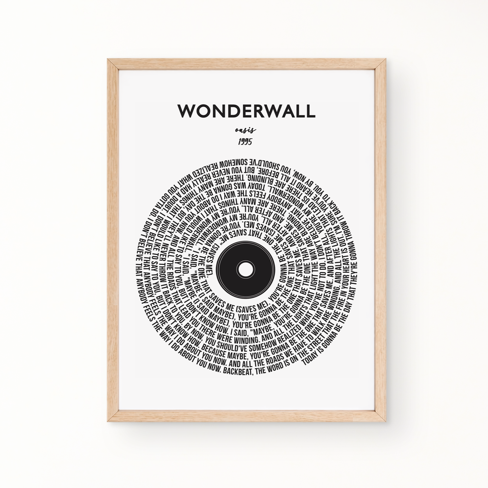 Lyric Wall Art - Wonderwall: Oasis