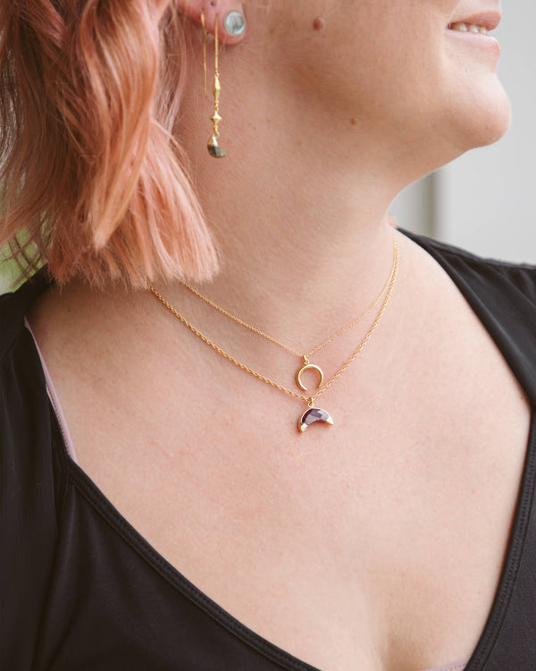 Golden Sun & Ruby Moon Necklace set