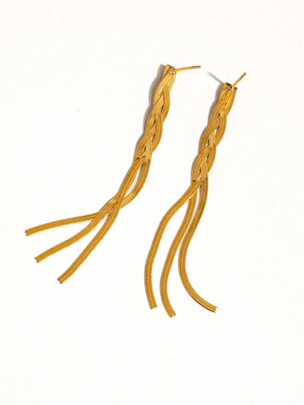 Zed 18K Gold Non-Tarnish Braided Tassel Earring
