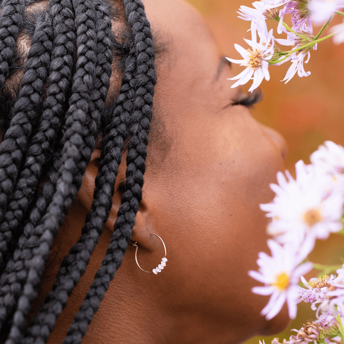 Sisterhood Moonstone Gold-filled Hoop Earrings