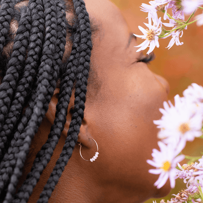 Sisterhood Moonstone Gold-filled Hoop Earrings