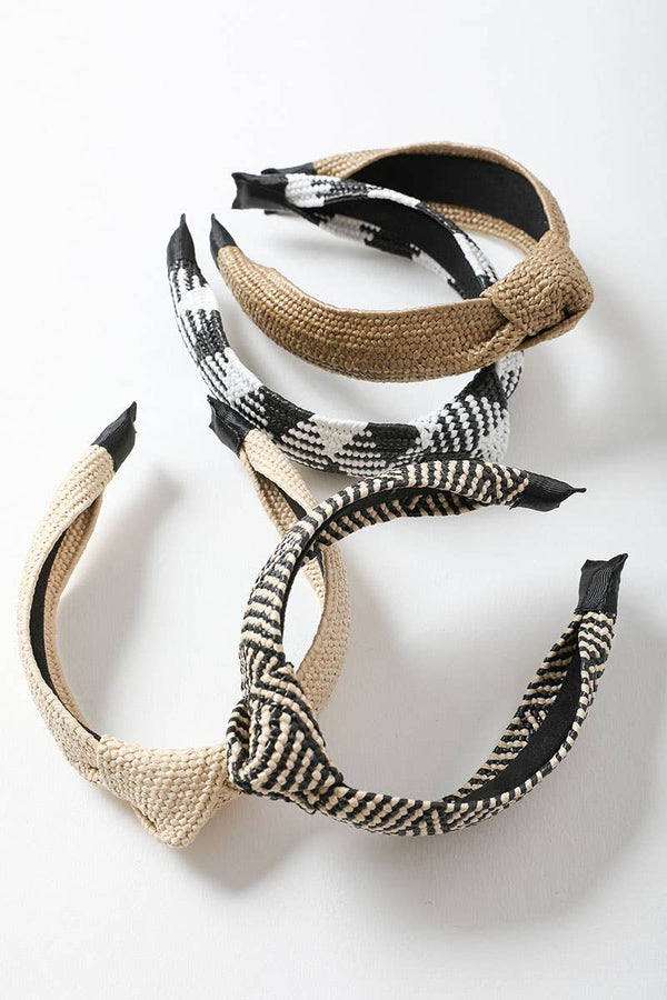 Ivory Boho Rattan Knotted Headband