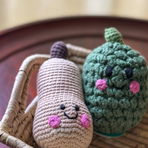 Pebble - Autumn-Inspired Butternut Squash Rattle – Baby Gift-Ready