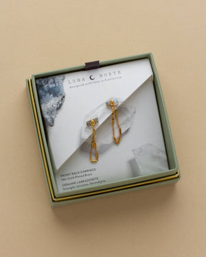 Luna Norte - After Party Front-to-Back Chain Earrings - Labradorite