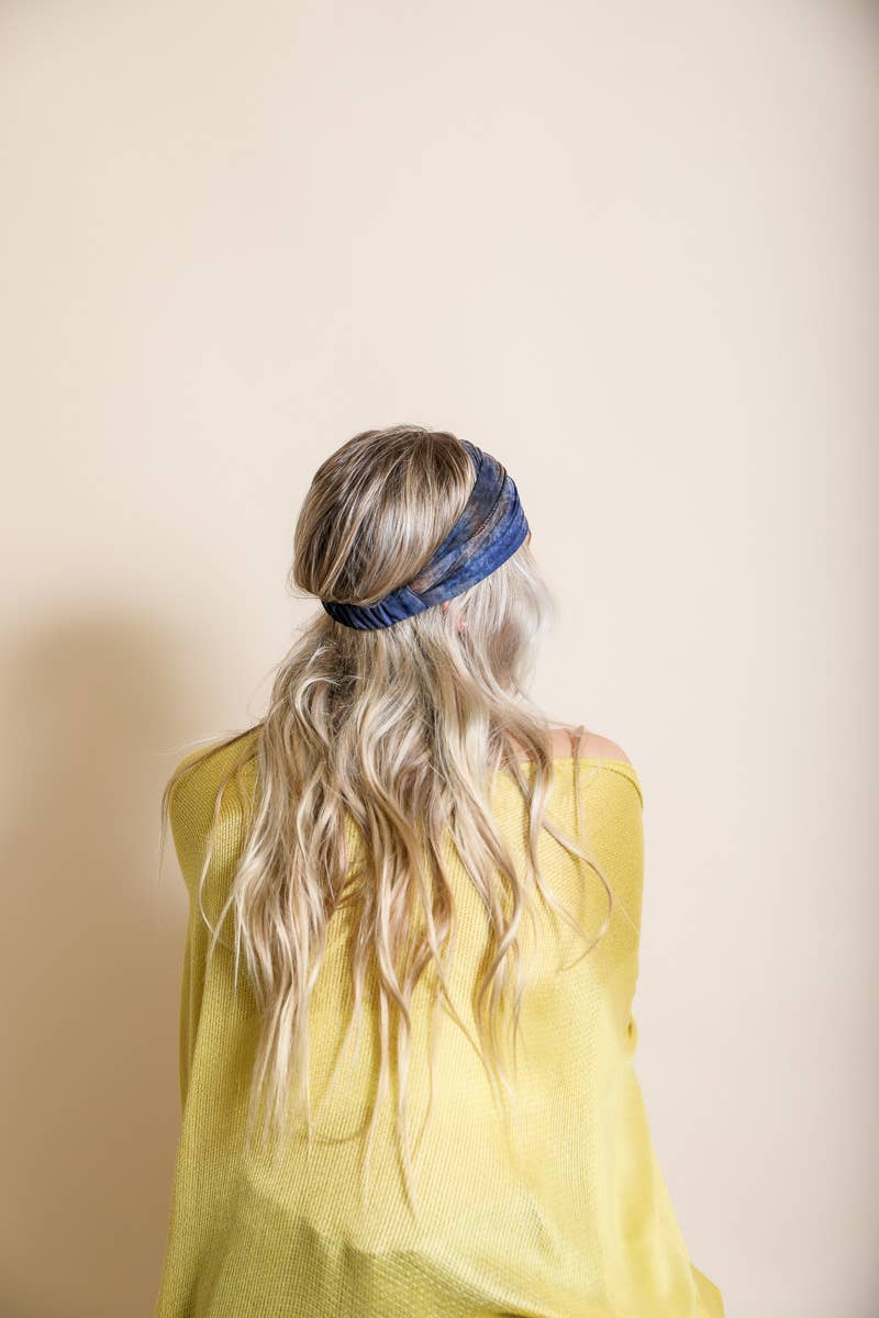 Boho Chic Wide Band Tie-Dye Headwrap