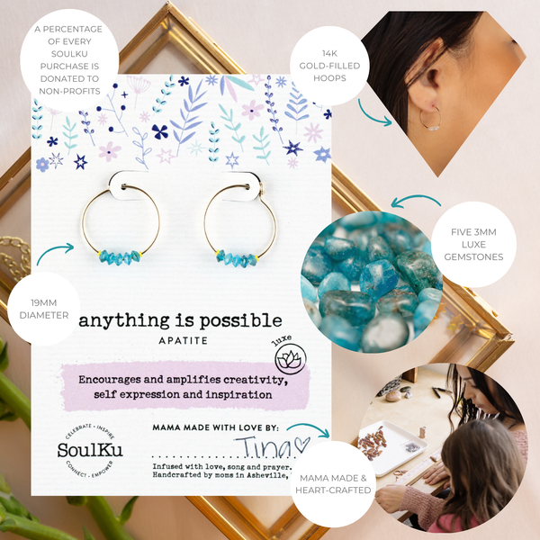 Anything is Possible Gold-Filled Hoop Earrings - Apatite