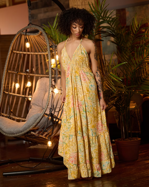 Double Strapped Halter Maxi Dress