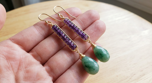 Jewelry 102 - Ladder-Wrapped Gemstone Earrings