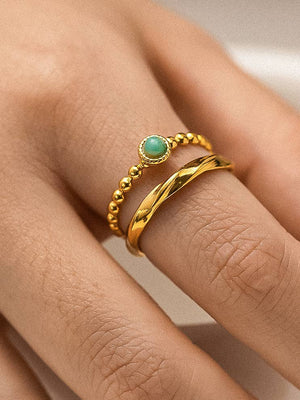 Lindy Non-Tarnish Layered Turquoise Ring - Size 7