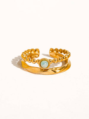 Lindy Non-Tarnish Layered Turquoise Ring - Size 7