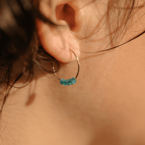 SoulKu - Apatite Alive & Well Gold Hoop Earrings Anything Is Possible