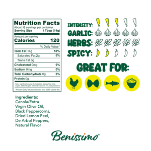 Benissimo / Hongar Farms / Lesley Elizabeth - Benissimo Lemon Pepper EVOO Blend – 8.45 fl oz Cruet