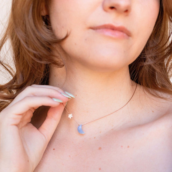 SoulKu - Blue Opal I Love You To The Moon & Back Necklace