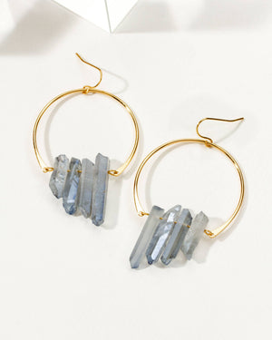 Ice Blue Quartz Super Nova Earrings