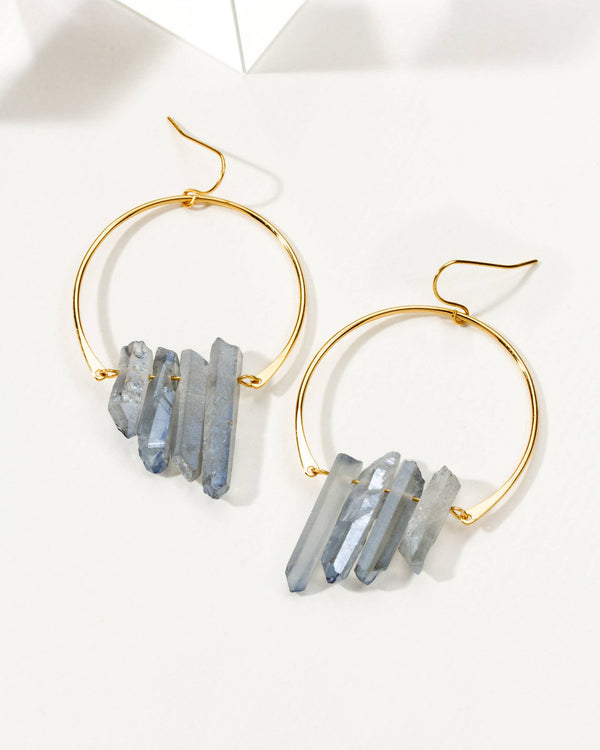 Ice Blue Quartz Super Nova Earrings