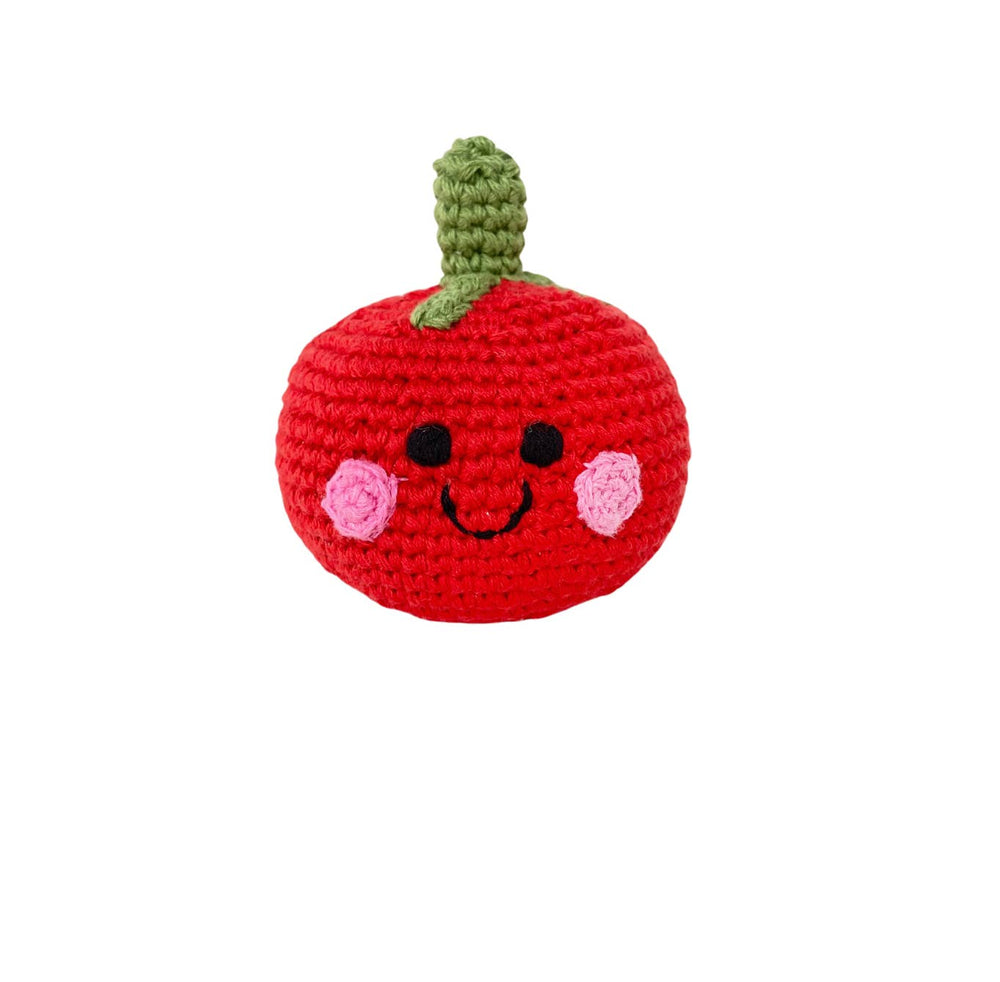 Juicy Tomato Crocheted Baby Rattle