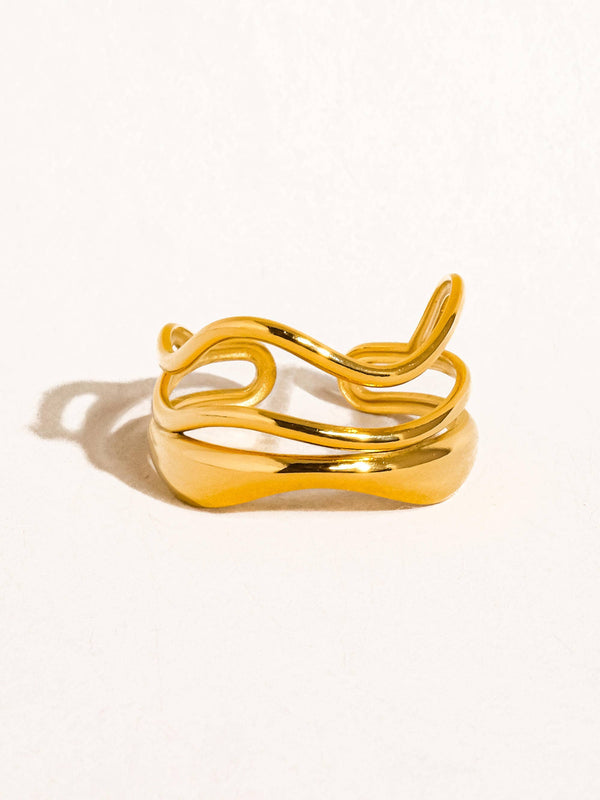 Flânerie by MAIQ - Ozzy 18K Gold Non-Tarnish Abstract Ring