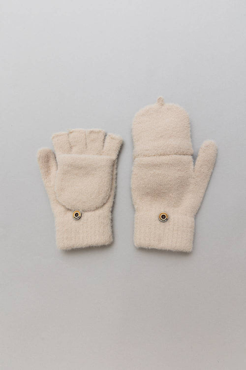 Knit Convertible Fingerless Gloves with Mitten Flap