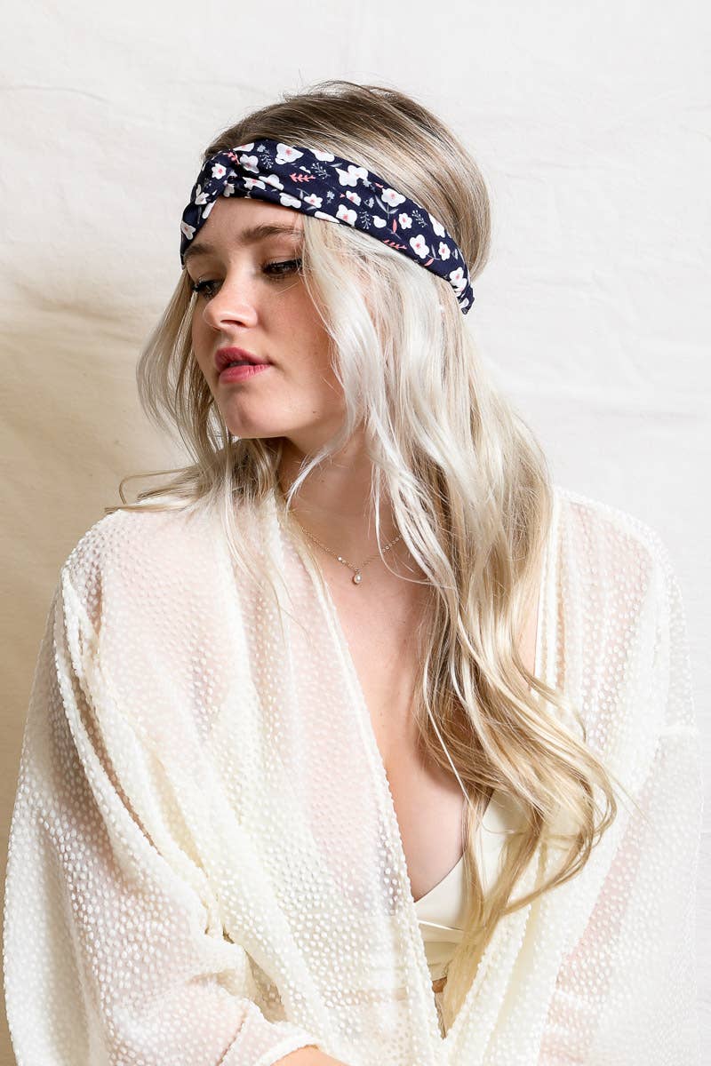 Blossom Print Twist Headwrap