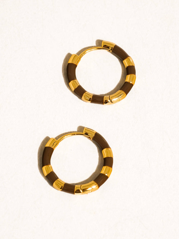 Flânerie by MAIQ - Avielle 18K Gold Vintage Enamel Hoop Earring