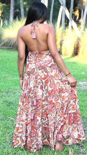Double Strapped Halter Maxi Dress