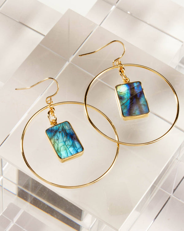 Labradorite Hoop Earrings