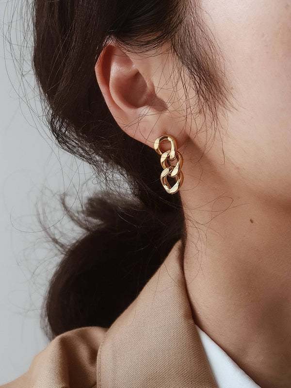 Flânerie by MAIQ - Avalon 18K Gold Non-Tarnish Chain Link Earrings