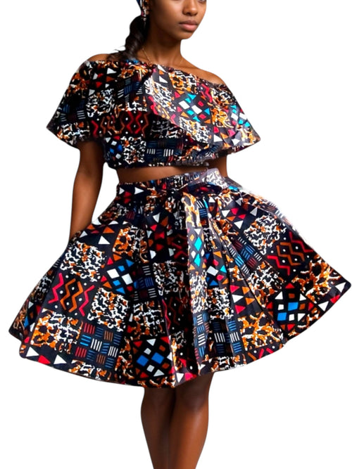 Adanna Mini Skirt & Tube Crop Top Set