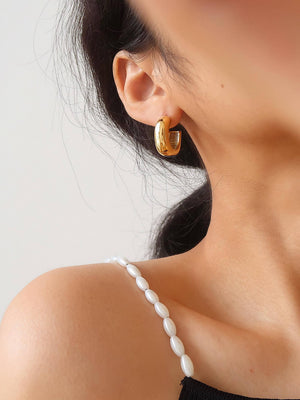 Demi Gold Non-Tarnish Classic C Hoop Earring