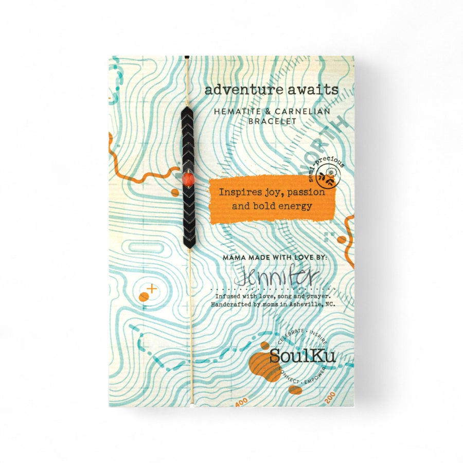 Adventure Awaits Carnelian Adjustable Bracelet