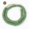 The Bead Chest - 14mm Pistachio Green Ashanti Glass Saucer Beads