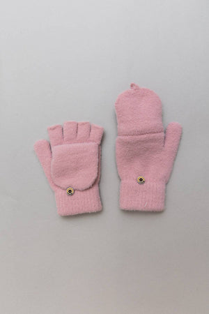 Knit Convertible Fingerless Gloves with Mitten Flap
