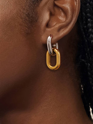 Jaxon Non-Tarnish Double Chain Earring