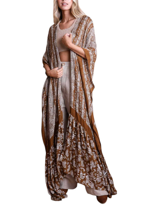 Airy Longline Drape Kimono