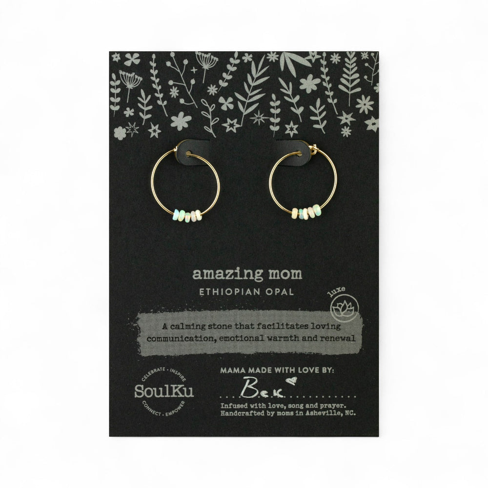 Amazing Mom - Ethiopian Opal 14K Gold-Filled Hoop Earrings