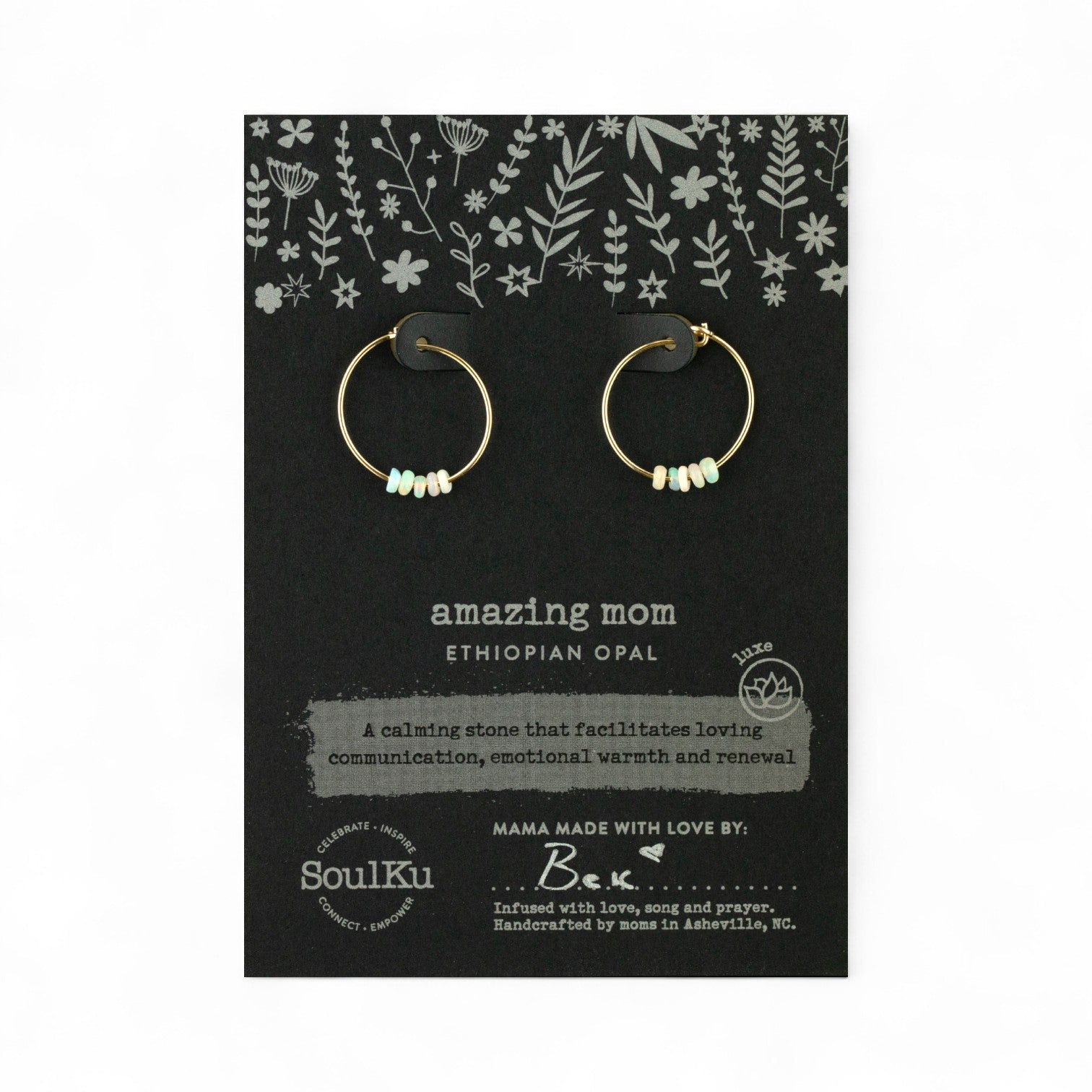 Amazing Mom - Ethiopian Opal 14K Gold-Filled Hoop Earrings