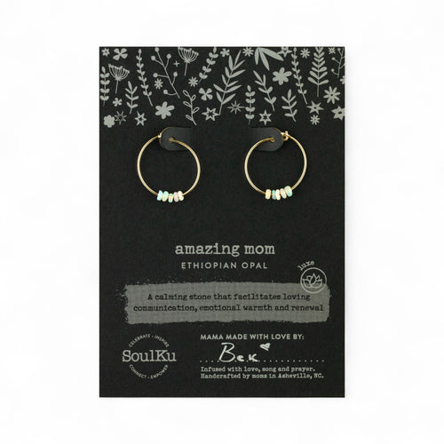 Amazing Mom - Ethiopian Opal 14K Gold-Filled Hoop Earrings