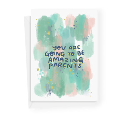 Greeting Card - Baby Shower- You're going to be amazing parents - Peach or Plum