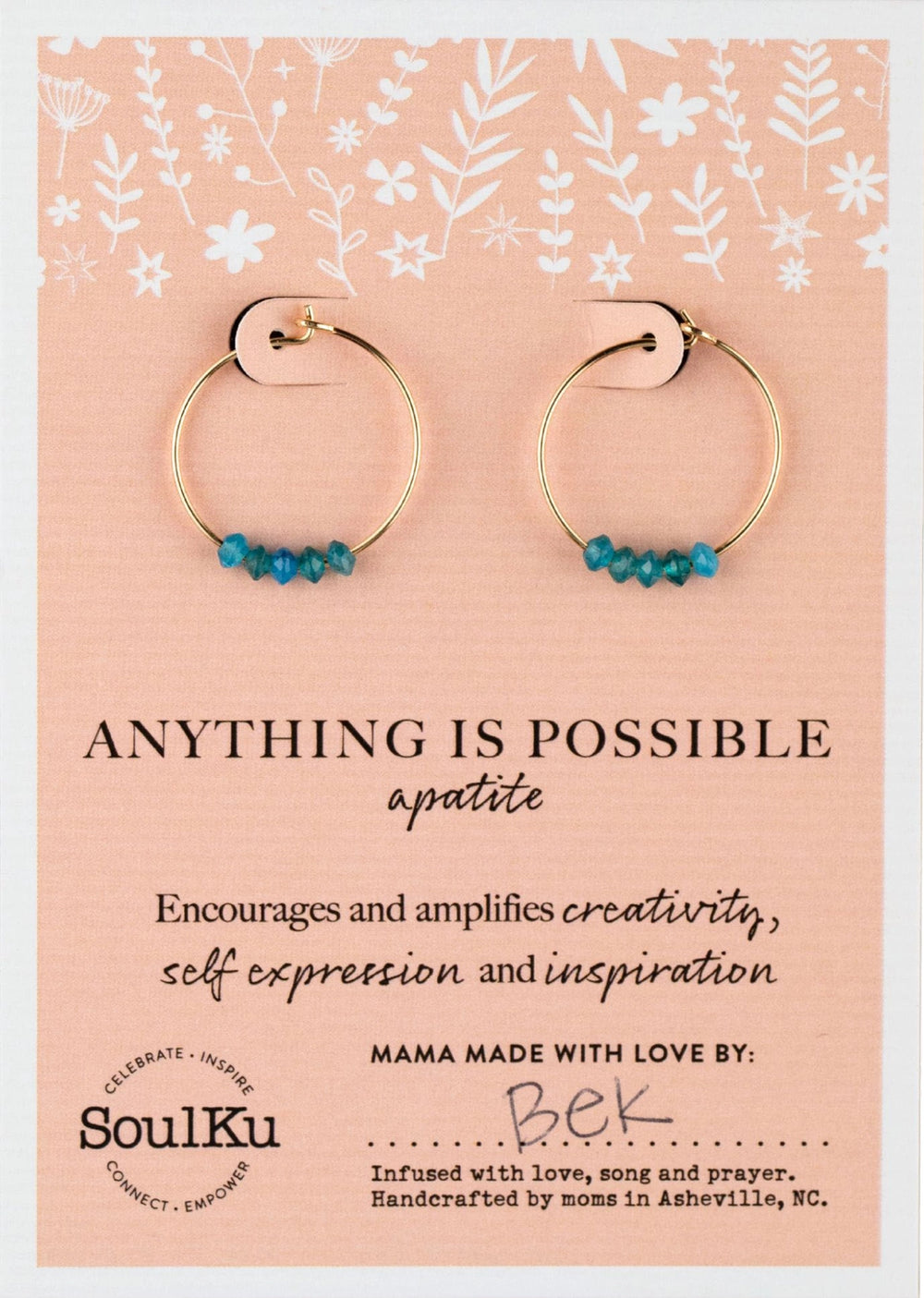 Anything is Possible Gold-Filled Hoop Earrings - Apatite