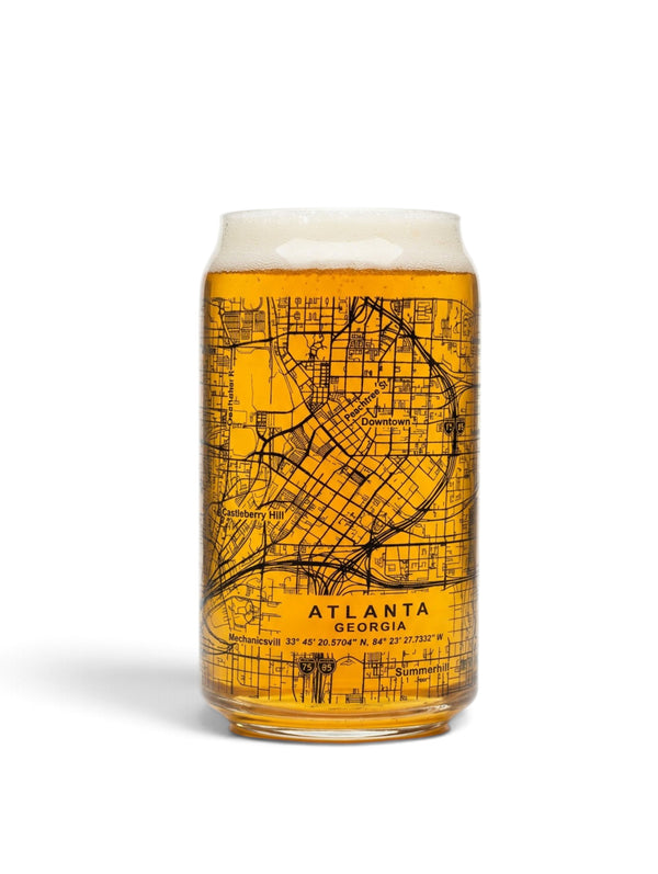 Atlanta Topographic Map Pint Glass