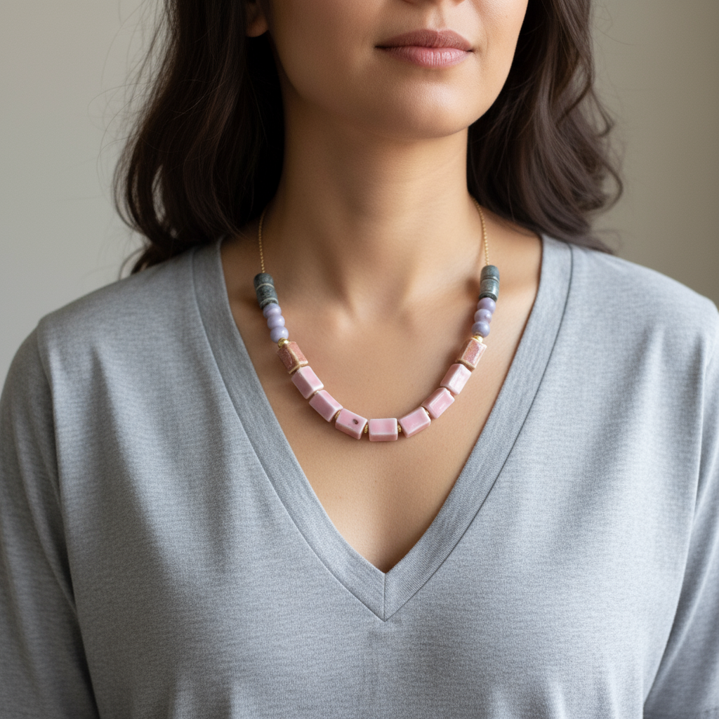 Ayaan Porcelain Ceramic Necklace
