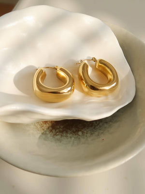 Hunter Silver Non-Tarnish Classic U Hoop Earring