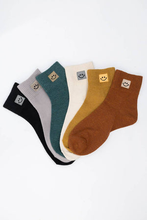 Teal Happy Feet Embroidered Socks