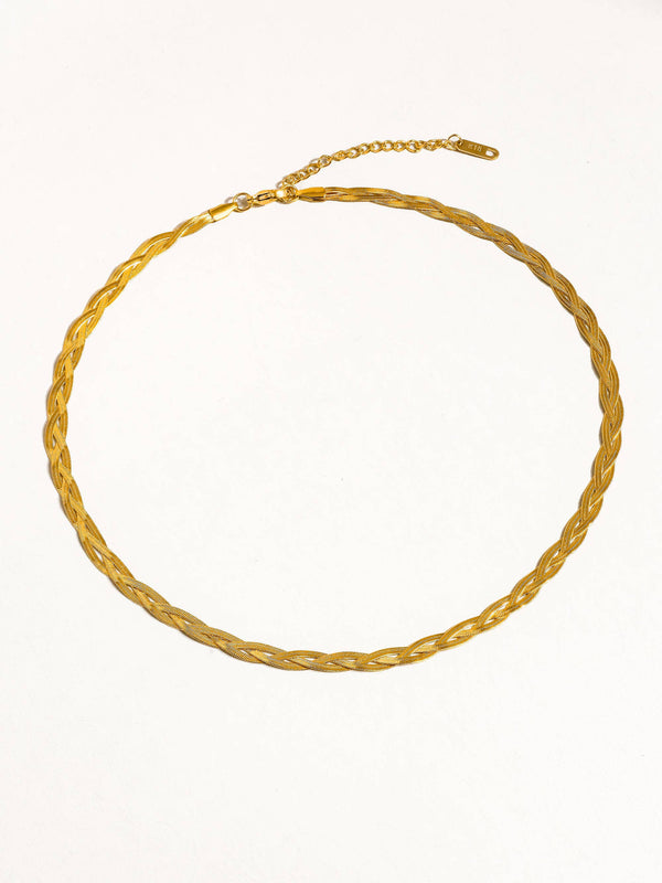 Flânerie by MAIQ - Vedette 18K Gold Non-Tarnish Braided Snake Chain Necklace