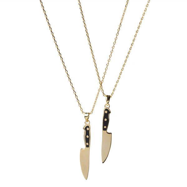 Yellow Owl Workshop - Knife Double-Sided Pendant Necklace | Gold Chef Gift