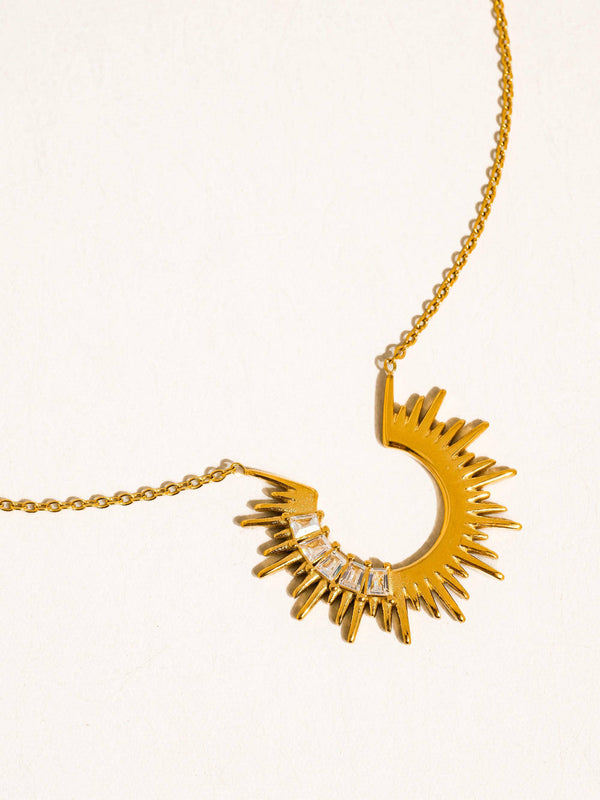 Solange Gold Non-Tarnish Sunburst Necklace